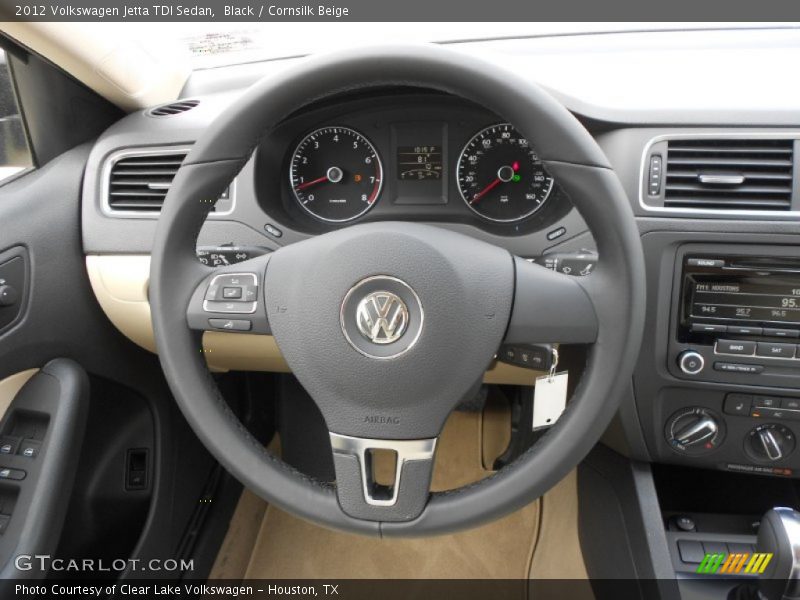 Black / Cornsilk Beige 2012 Volkswagen Jetta TDI Sedan