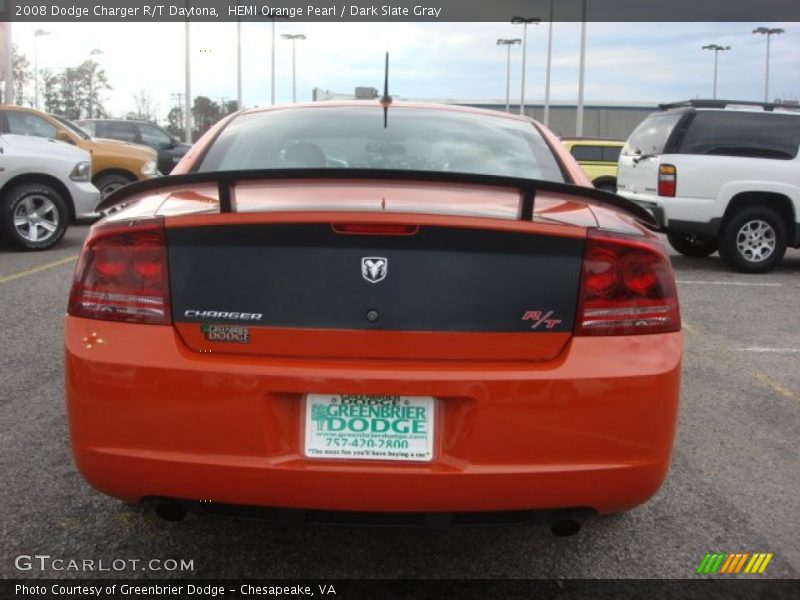 HEMI Orange Pearl / Dark Slate Gray 2008 Dodge Charger R/T Daytona