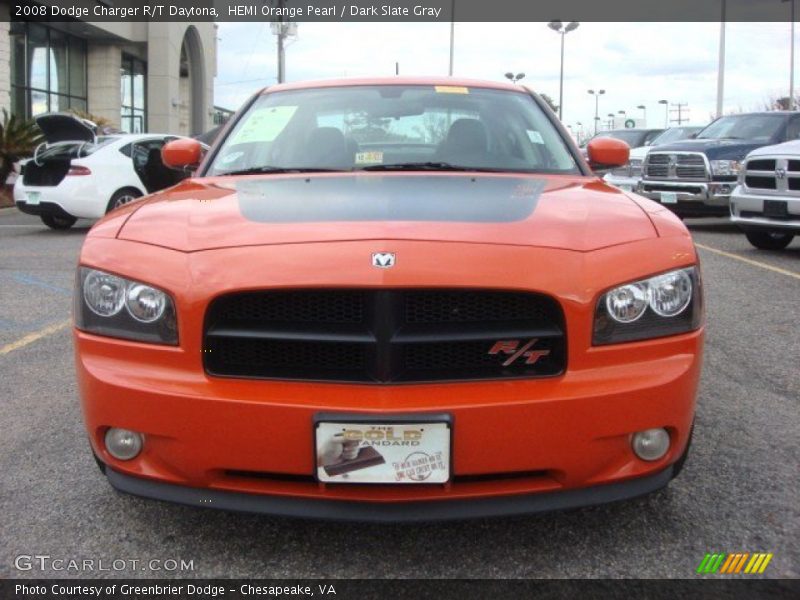 HEMI Orange Pearl / Dark Slate Gray 2008 Dodge Charger R/T Daytona