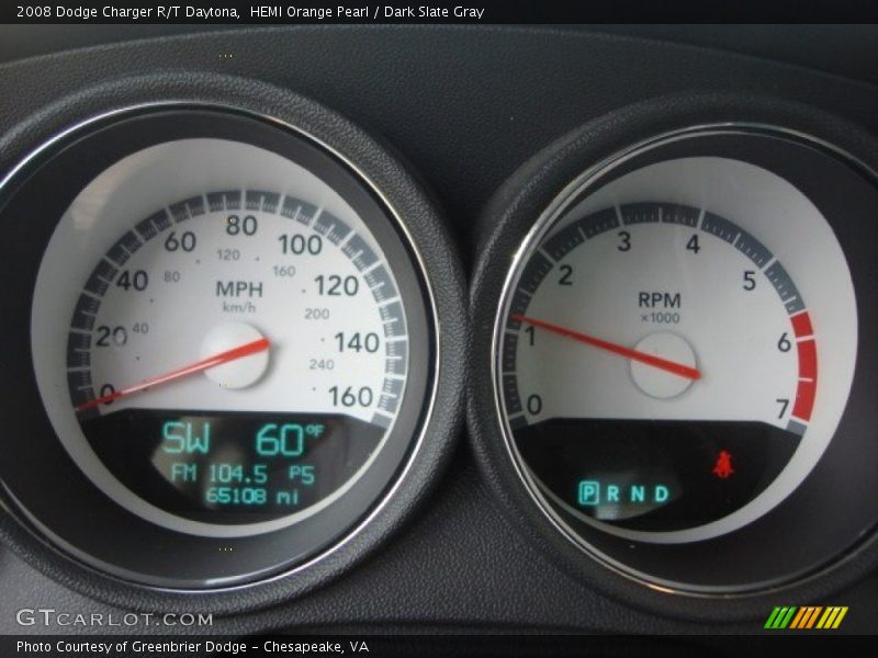 HEMI Orange Pearl / Dark Slate Gray 2008 Dodge Charger R/T Daytona