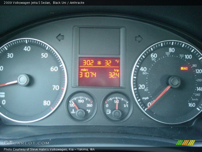 Black Uni / Anthracite 2009 Volkswagen Jetta S Sedan
