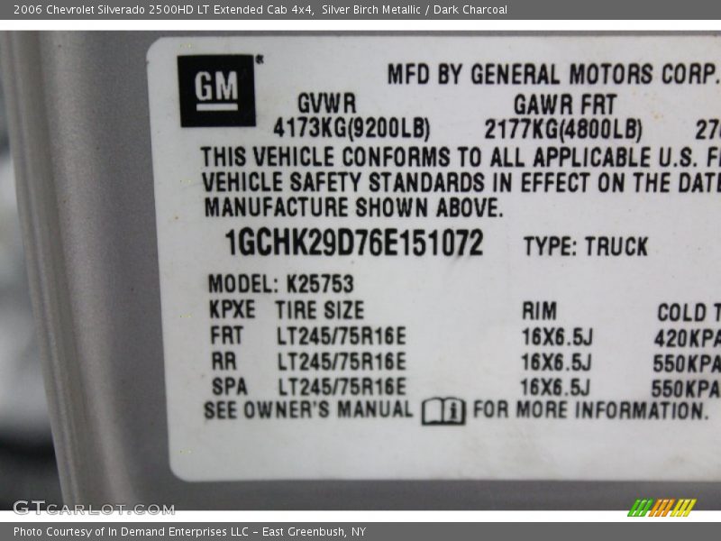 Silver Birch Metallic / Dark Charcoal 2006 Chevrolet Silverado 2500HD LT Extended Cab 4x4