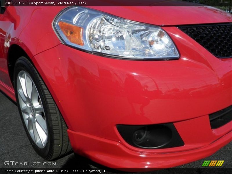 Vivid Red / Black 2008 Suzuki SX4 Sport Sedan