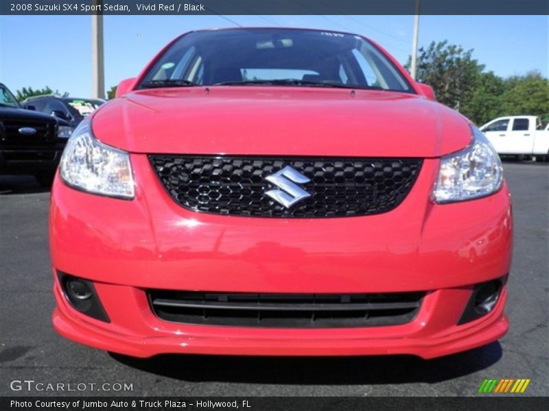 Vivid Red / Black 2008 Suzuki SX4 Sport Sedan