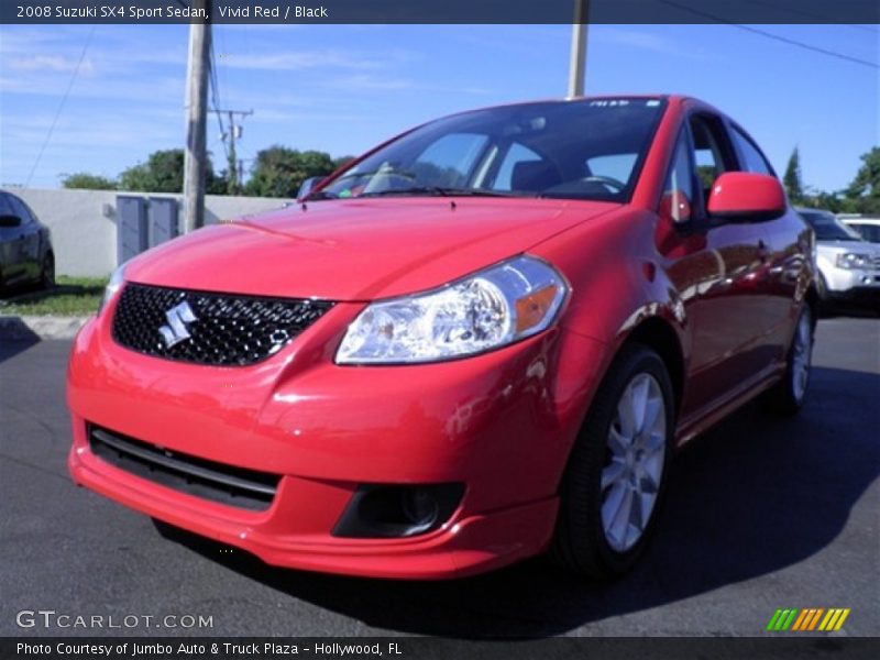 Vivid Red / Black 2008 Suzuki SX4 Sport Sedan