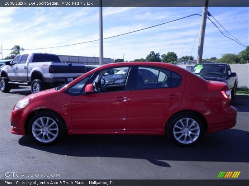 Vivid Red / Black 2008 Suzuki SX4 Sport Sedan