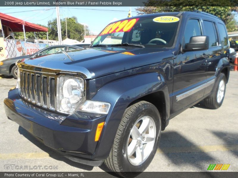 Modern Blue Pearl / Pastel Pebble Beige 2008 Jeep Liberty Limited