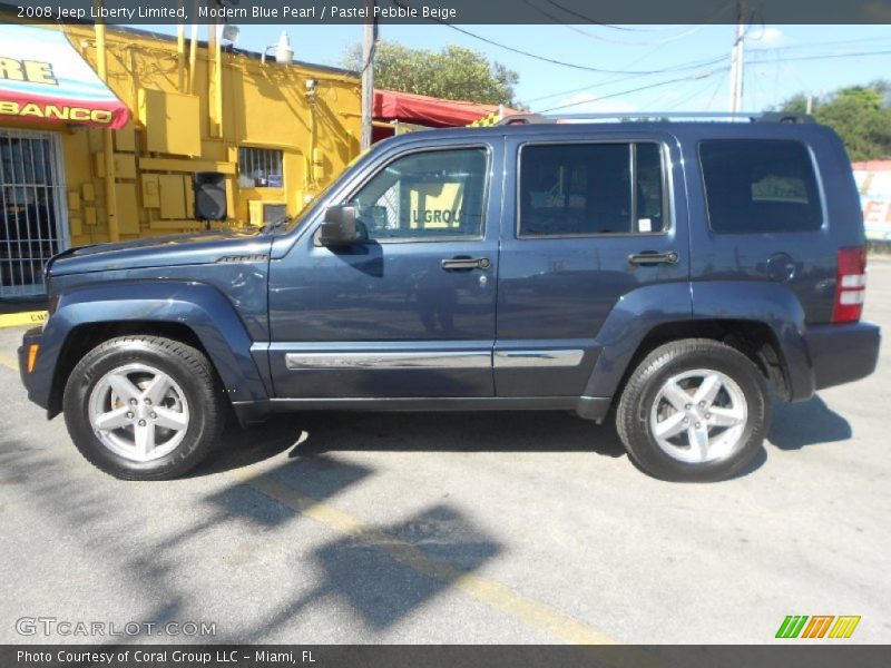 Modern Blue Pearl / Pastel Pebble Beige 2008 Jeep Liberty Limited