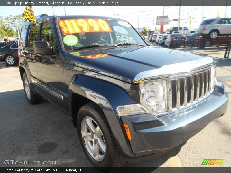 Modern Blue Pearl / Pastel Pebble Beige 2008 Jeep Liberty Limited