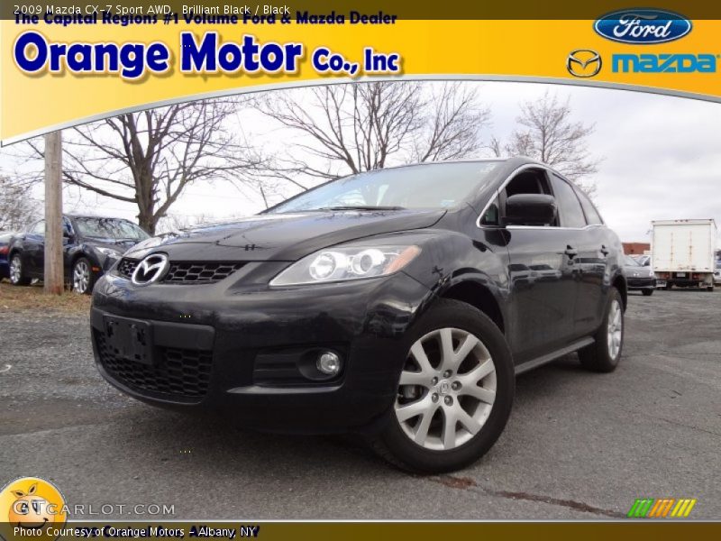 Brilliant Black / Black 2009 Mazda CX-7 Sport AWD