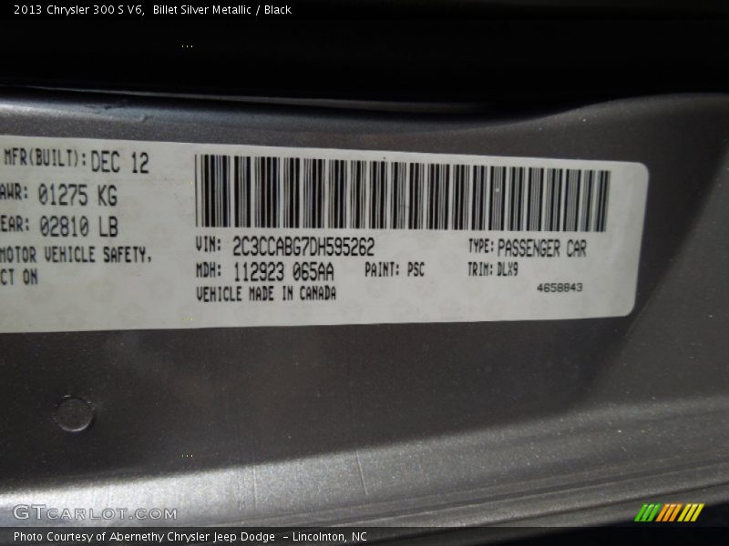 2013 300 S V6 Billet Silver Metallic Color Code PSC