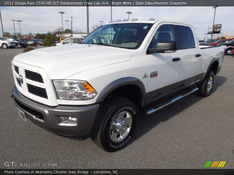 Bright White / Dark Slate/Medium Graystone 2012 Dodge Ram 2500 HD SLT Outdoorsman Crew Cab 4x4