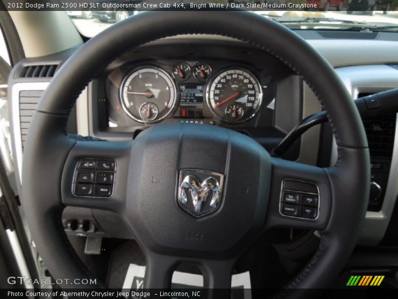 Bright White / Dark Slate/Medium Graystone 2012 Dodge Ram 2500 HD SLT Outdoorsman Crew Cab 4x4