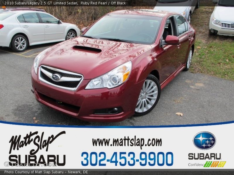 Ruby Red Pearl / Off Black 2010 Subaru Legacy 2.5 GT Limited Sedan