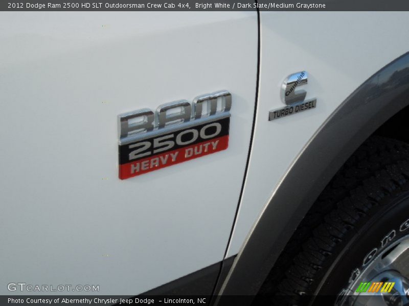 Bright White / Dark Slate/Medium Graystone 2012 Dodge Ram 2500 HD SLT Outdoorsman Crew Cab 4x4