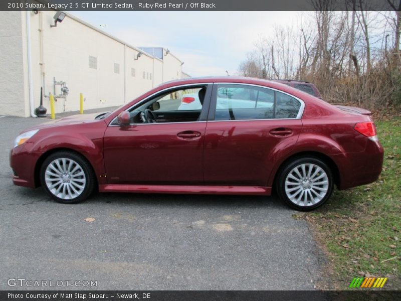 Ruby Red Pearl / Off Black 2010 Subaru Legacy 2.5 GT Limited Sedan