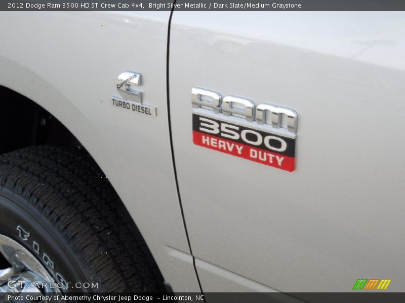 Bright Silver Metallic / Dark Slate/Medium Graystone 2012 Dodge Ram 3500 HD ST Crew Cab 4x4