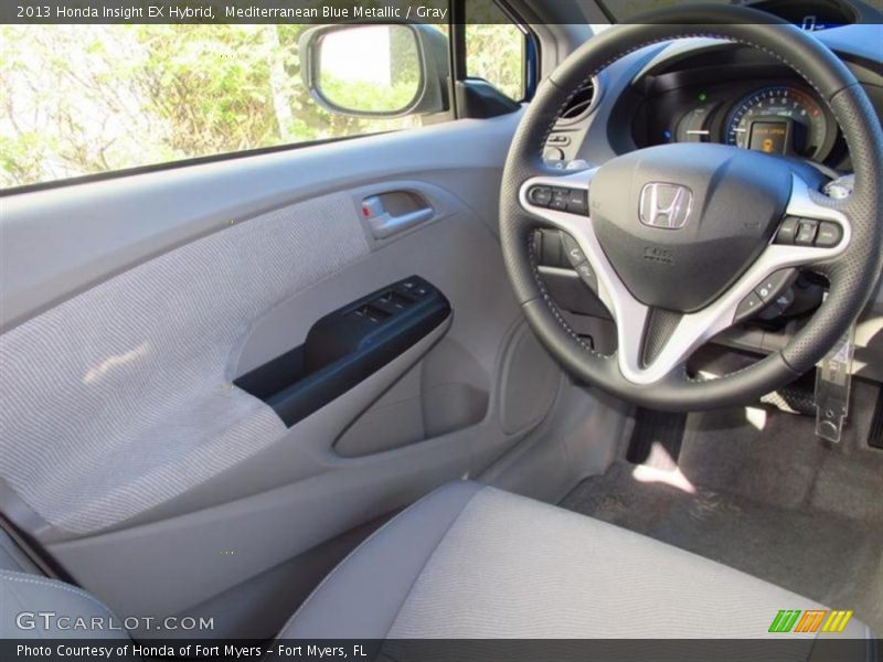 Mediterranean Blue Metallic / Gray 2013 Honda Insight EX Hybrid