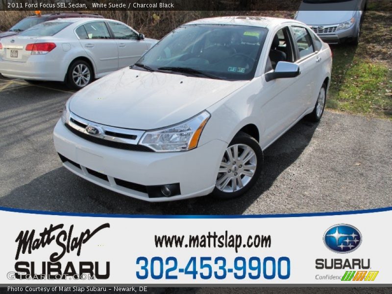 White Suede / Charcoal Black 2011 Ford Focus SEL Sedan