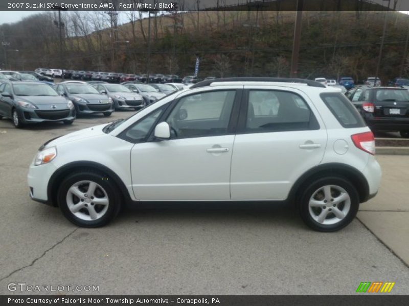Pearl White / Black 2007 Suzuki SX4 Convenience AWD