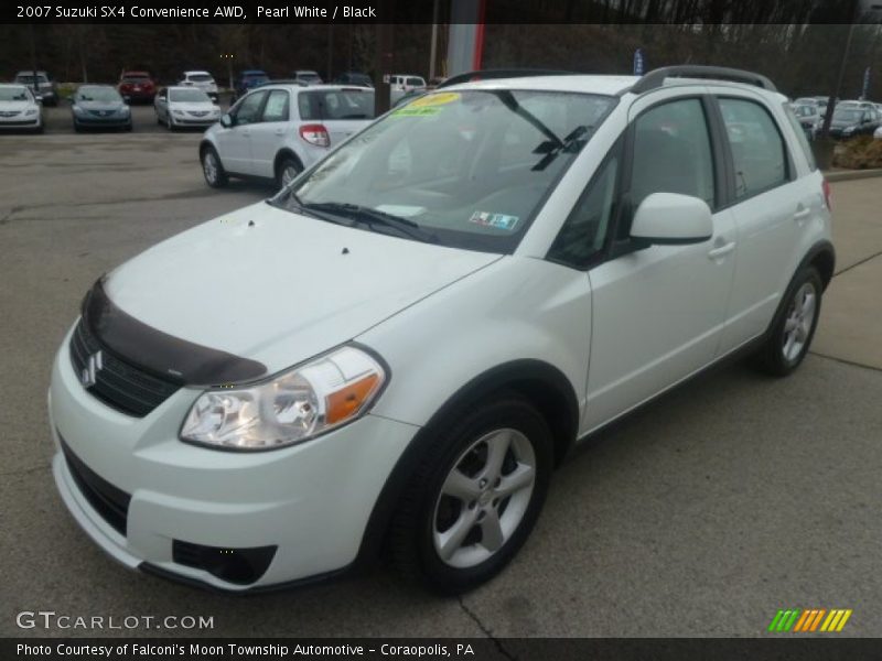 Pearl White / Black 2007 Suzuki SX4 Convenience AWD