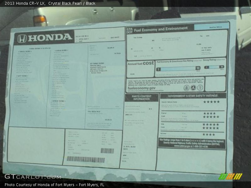 Crystal Black Pearl / Black 2013 Honda CR-V LX