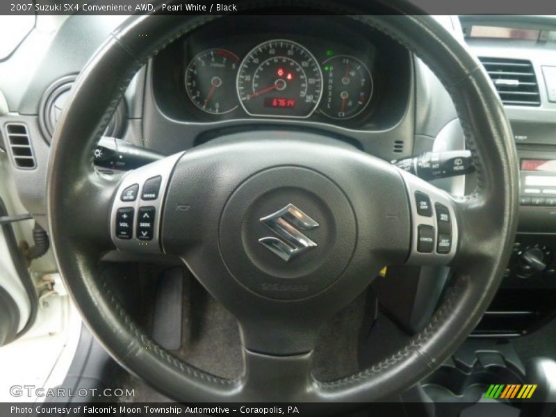 Pearl White / Black 2007 Suzuki SX4 Convenience AWD