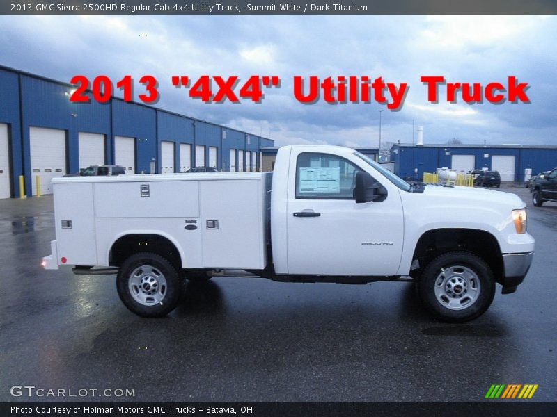 Summit White / Dark Titanium 2013 GMC Sierra 2500HD Regular Cab 4x4 Utility Truck