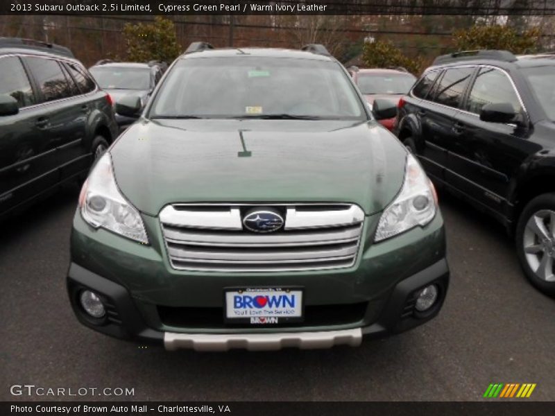 Cypress Green Pearl / Warm Ivory Leather 2013 Subaru Outback 2.5i Limited