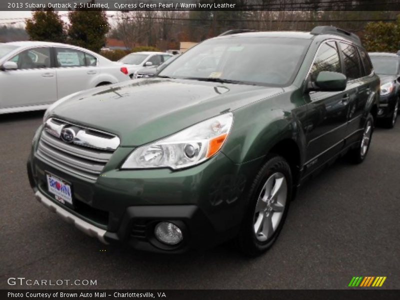Cypress Green Pearl / Warm Ivory Leather 2013 Subaru Outback 2.5i Limited
