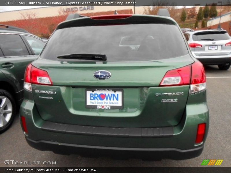 Cypress Green Pearl / Warm Ivory Leather 2013 Subaru Outback 2.5i Limited
