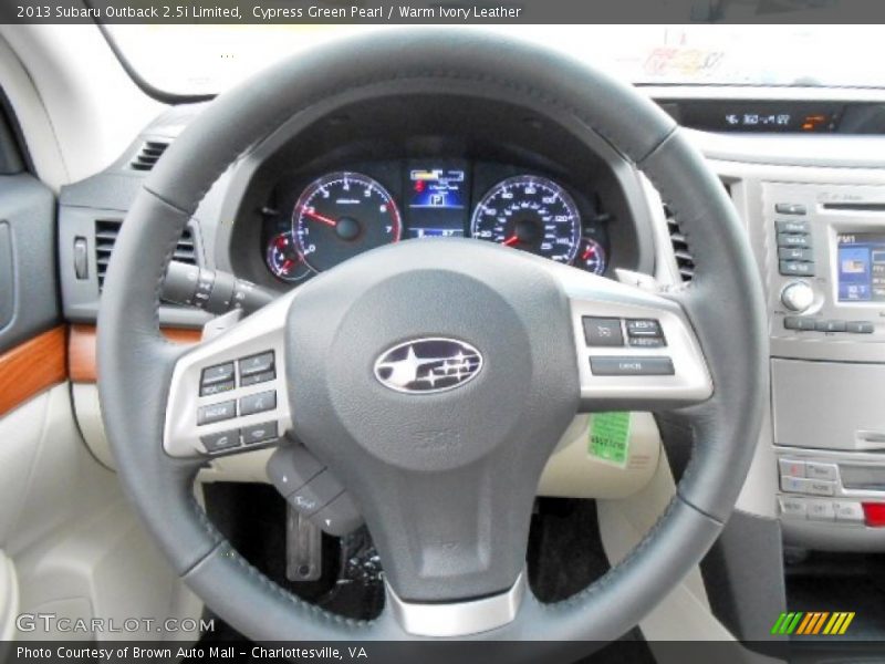Cypress Green Pearl / Warm Ivory Leather 2013 Subaru Outback 2.5i Limited