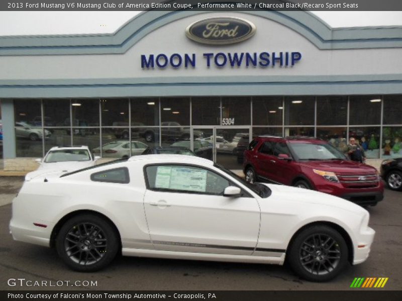 Performance White / Charcoal Black/Recaro Sport Seats 2013 Ford Mustang V6 Mustang Club of America Edition Coupe