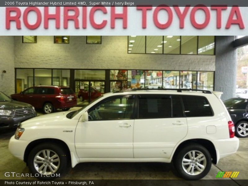 Super White / Ivory Beige 2006 Toyota Highlander Hybrid Limited 4WD