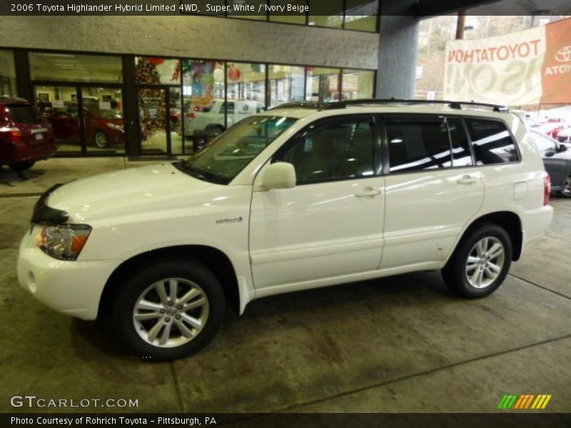Super White / Ivory Beige 2006 Toyota Highlander Hybrid Limited 4WD