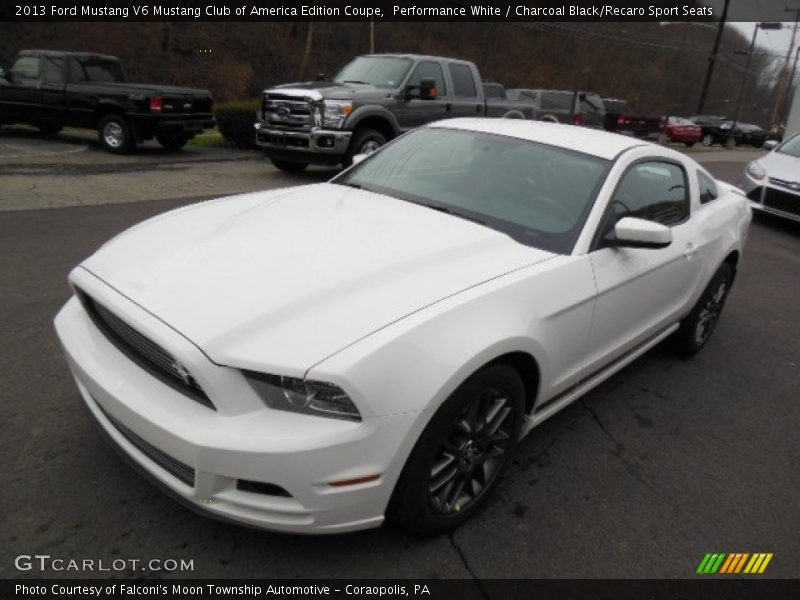 Performance White / Charcoal Black/Recaro Sport Seats 2013 Ford Mustang V6 Mustang Club of America Edition Coupe