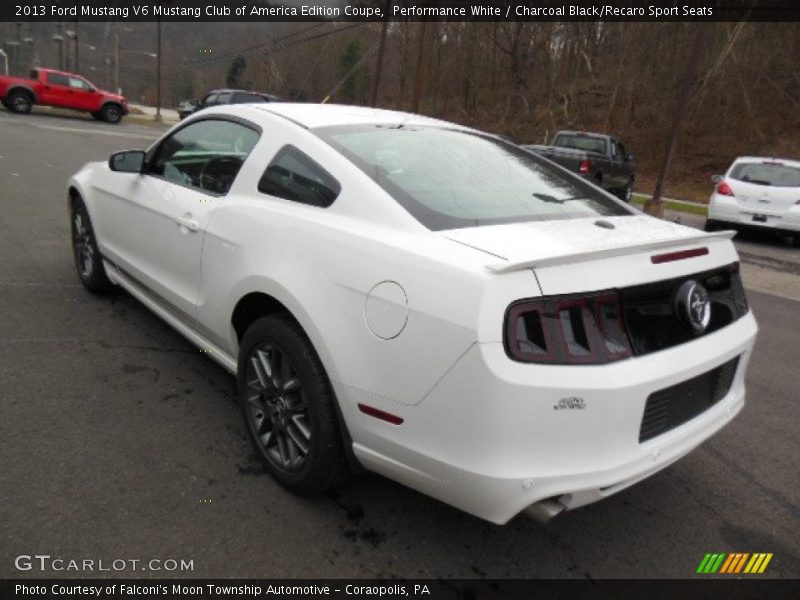 Performance White / Charcoal Black/Recaro Sport Seats 2013 Ford Mustang V6 Mustang Club of America Edition Coupe