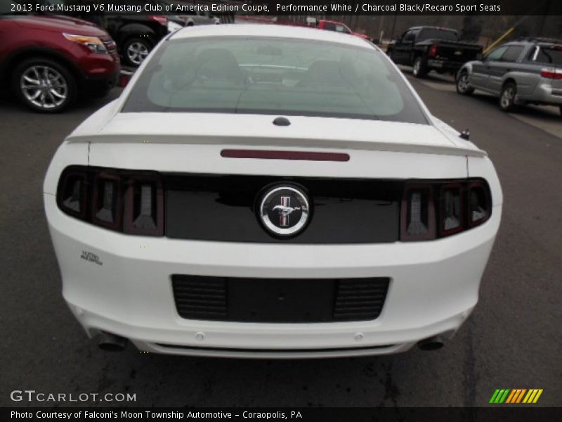 Performance White / Charcoal Black/Recaro Sport Seats 2013 Ford Mustang V6 Mustang Club of America Edition Coupe