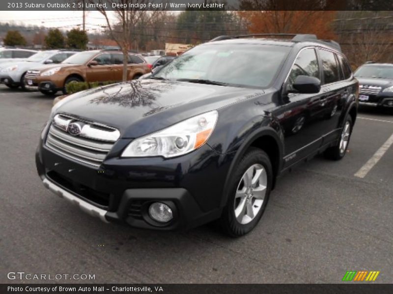 Deep Indigo Pearl / Warm Ivory Leather 2013 Subaru Outback 2.5i Limited