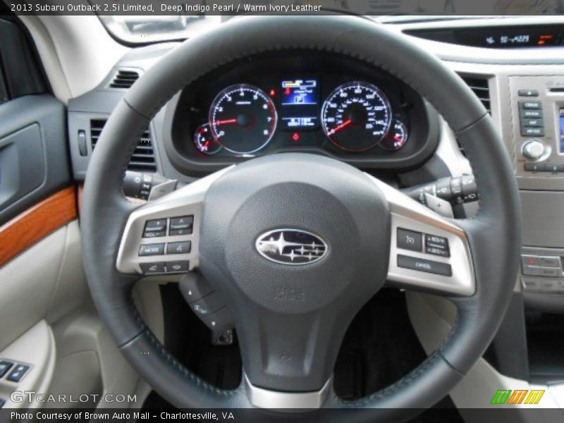 Deep Indigo Pearl / Warm Ivory Leather 2013 Subaru Outback 2.5i Limited