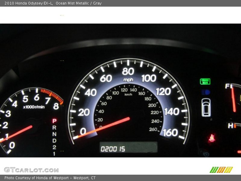 Ocean Mist Metallic / Gray 2010 Honda Odyssey EX-L