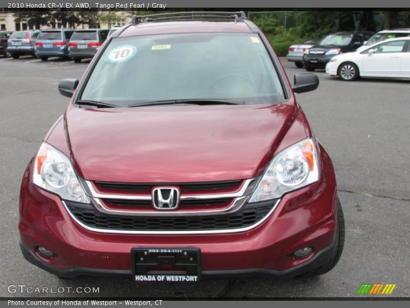 Tango Red Pearl / Gray 2010 Honda CR-V EX AWD