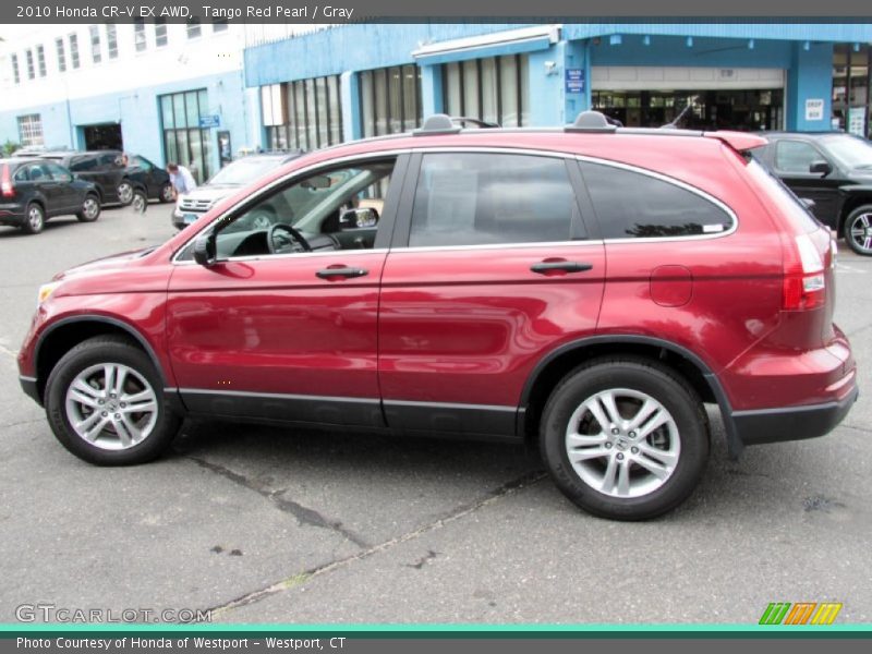 Tango Red Pearl / Gray 2010 Honda CR-V EX AWD