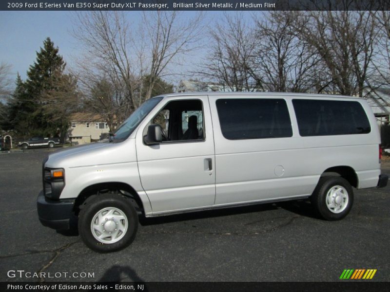 Brilliant Silver Metallic / Medium Flint 2009 Ford E Series Van E350 Super Duty XLT Passenger
