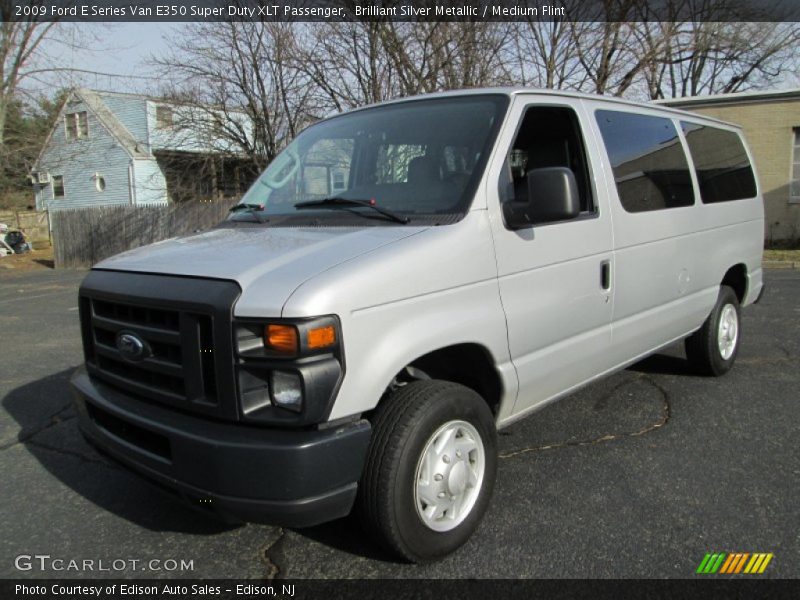 Brilliant Silver Metallic / Medium Flint 2009 Ford E Series Van E350 Super Duty XLT Passenger