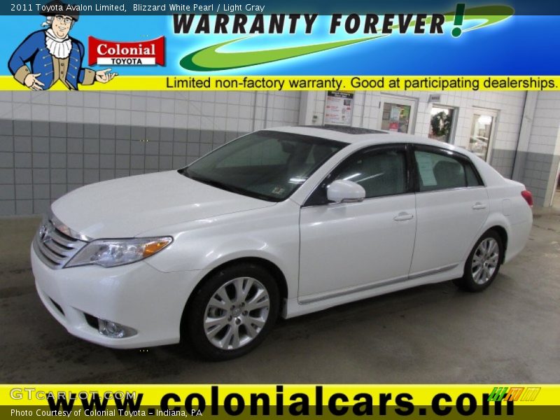 Blizzard White Pearl / Light Gray 2011 Toyota Avalon Limited