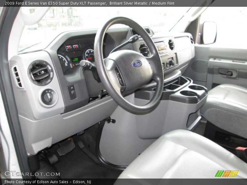 Brilliant Silver Metallic / Medium Flint 2009 Ford E Series Van E350 Super Duty XLT Passenger