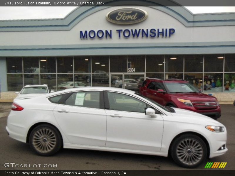 Oxford White / Charcoal Black 2013 Ford Fusion Titanium