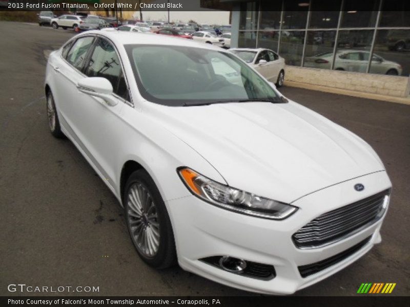 Oxford White / Charcoal Black 2013 Ford Fusion Titanium