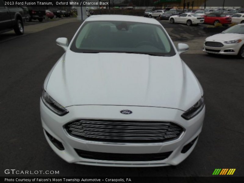 Oxford White / Charcoal Black 2013 Ford Fusion Titanium